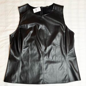 NWT faux leather sleeveless shirt